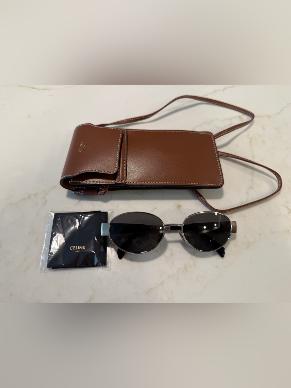 Celine Triomphe Oval Metal Sunglasses